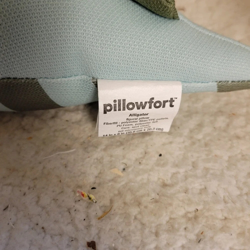 Pillowfort Alligator Tooth Fairy Pillow Kids Blue NEW Milestone Keepsake Plush